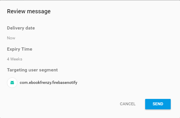 Reviewing a Firebase notification message